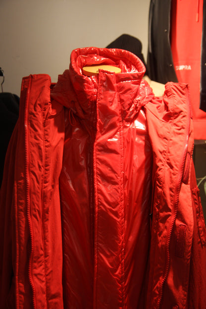 JUUN.J RED SAFARI SHORT COAT